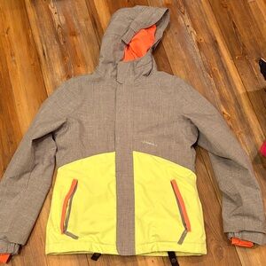 O'Neill Kids Gray and Yellow Puffer Jacket